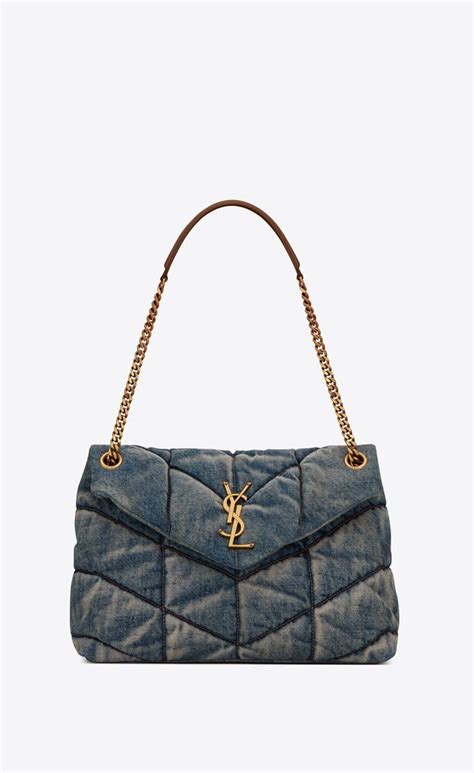 ysl loulou denim|PUFFER MEDIUM in suede and denim .